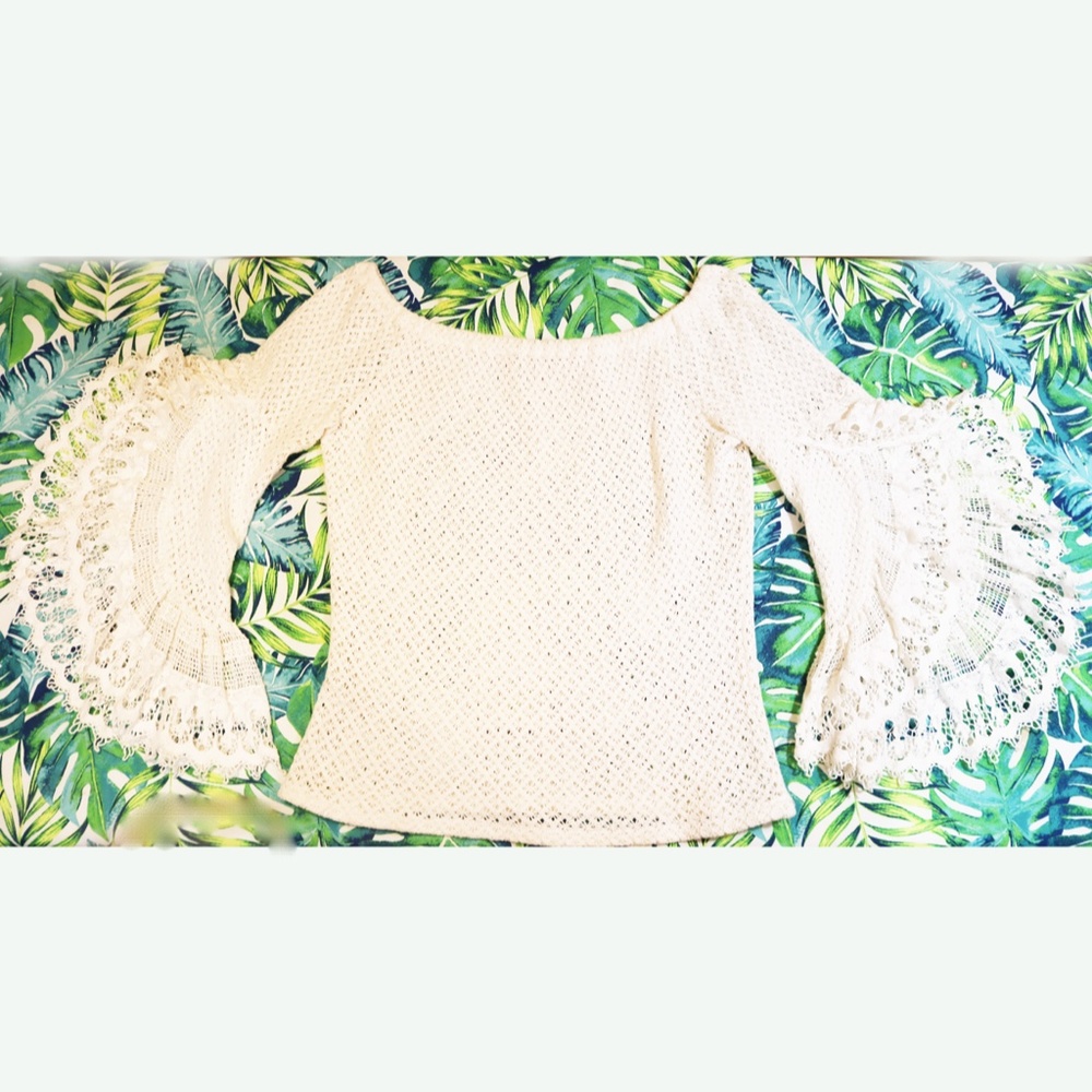 Enchanting Jen’s Pirate Booty for Free People Crochet White Top NWT - Picture 12 of 16